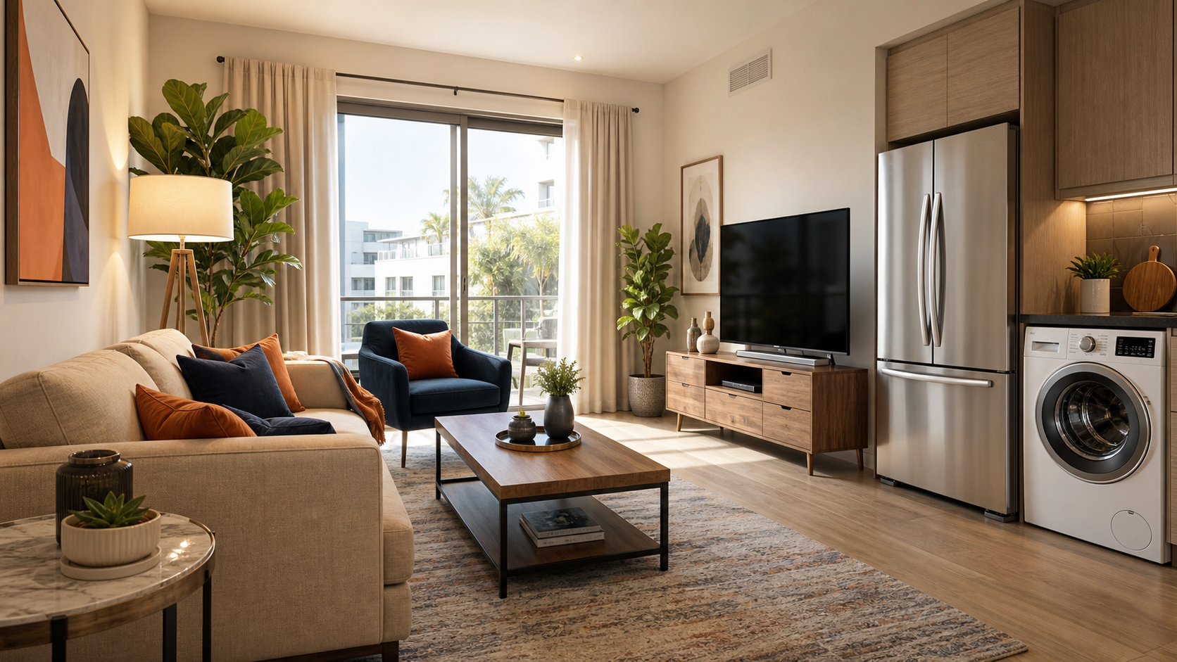 Beautiful furnished apartment with rental furniture and appliances