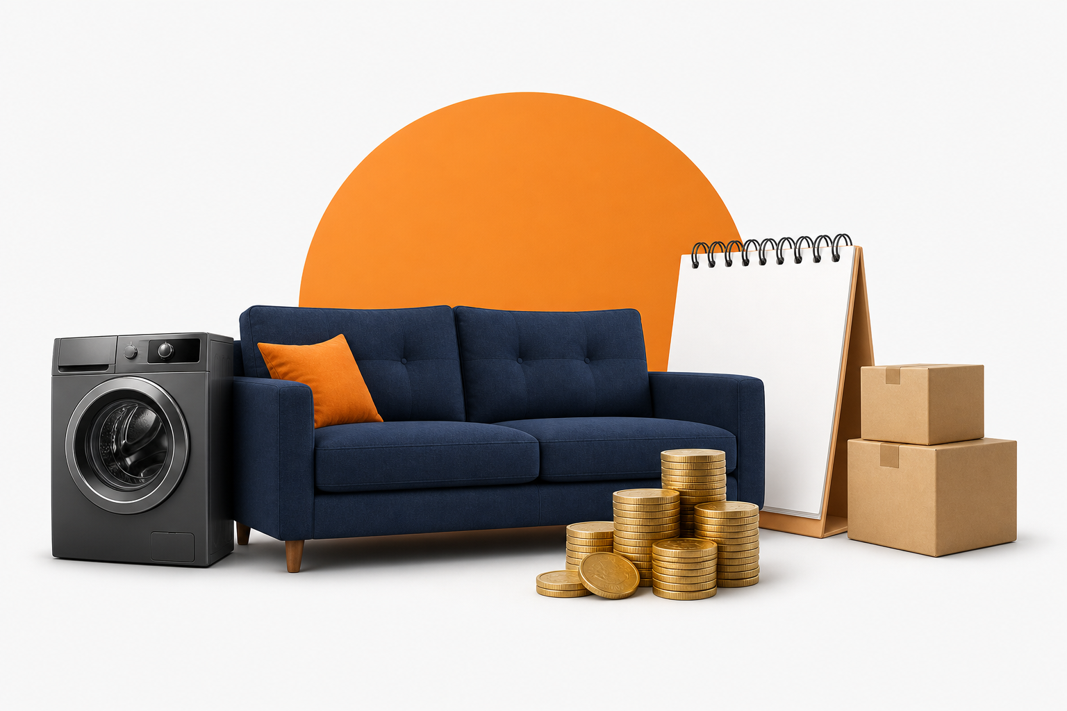 Short-term rental value with sofa and coin