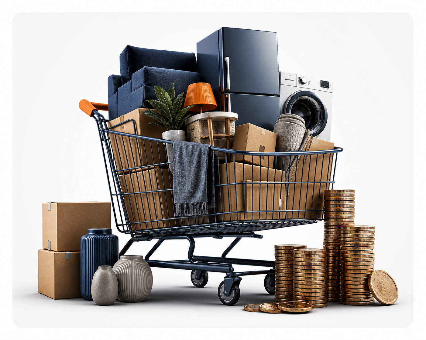 Furniture purchase cost and short-term value illustration