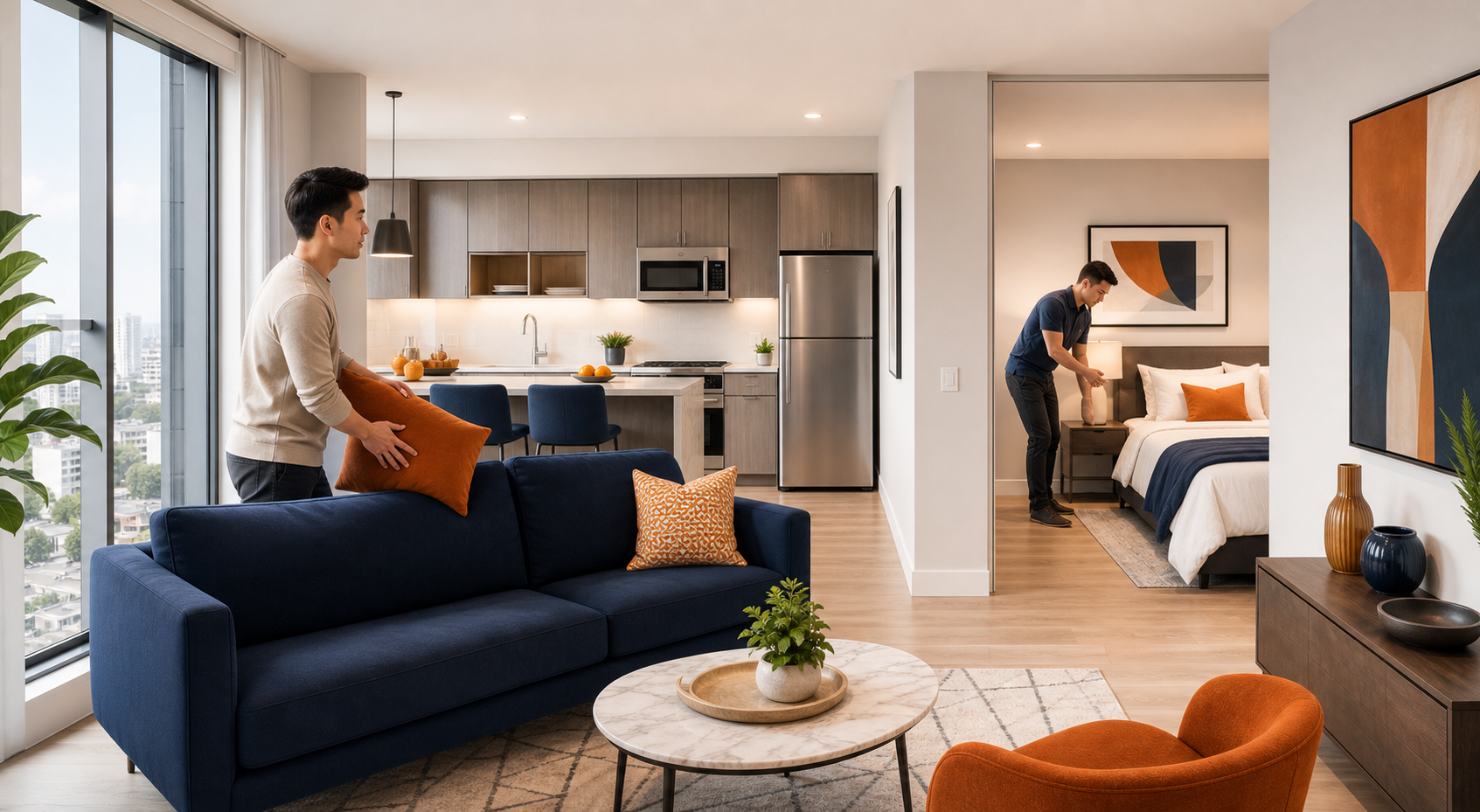Rental condo prepared by owner for tenant