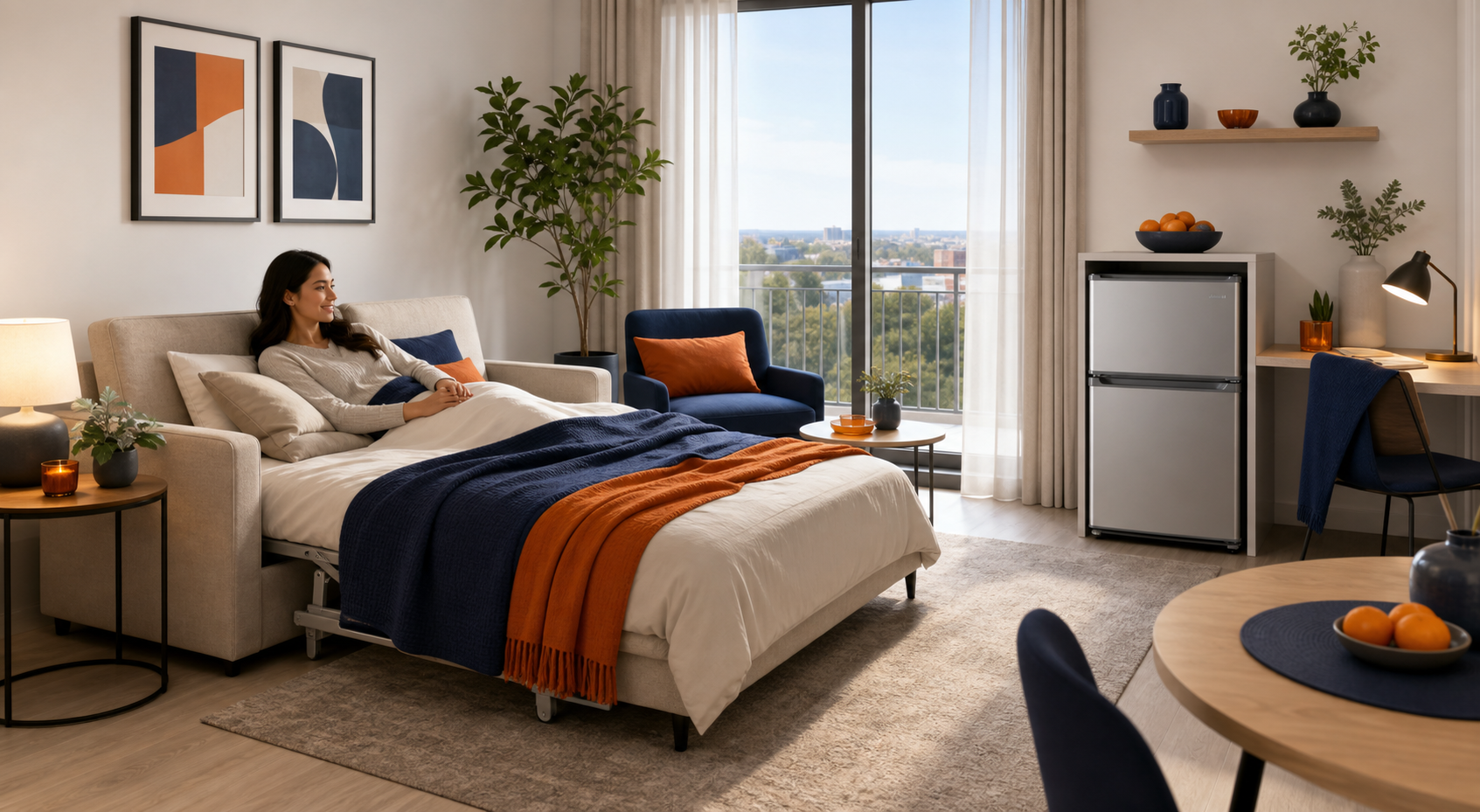 Bedroom setup for trying before buying